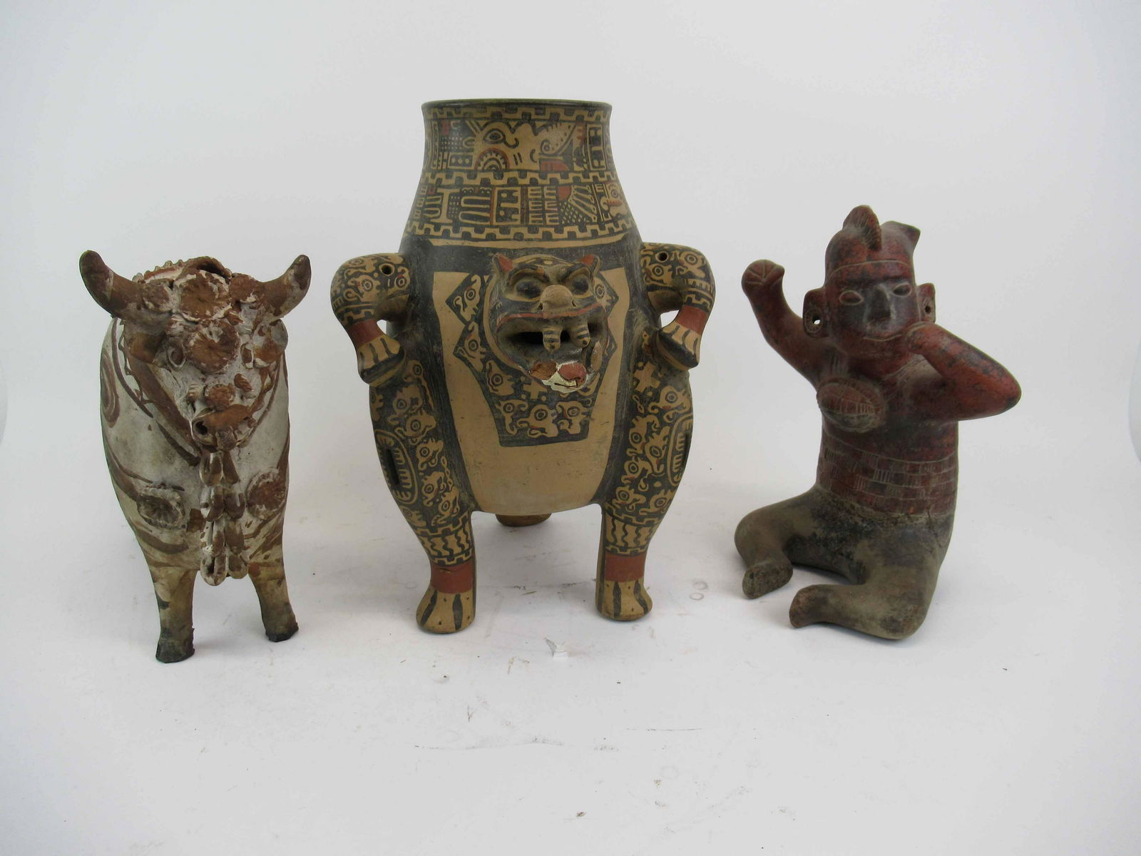 Group of 3 Earthenware Figurals (1 of 8)