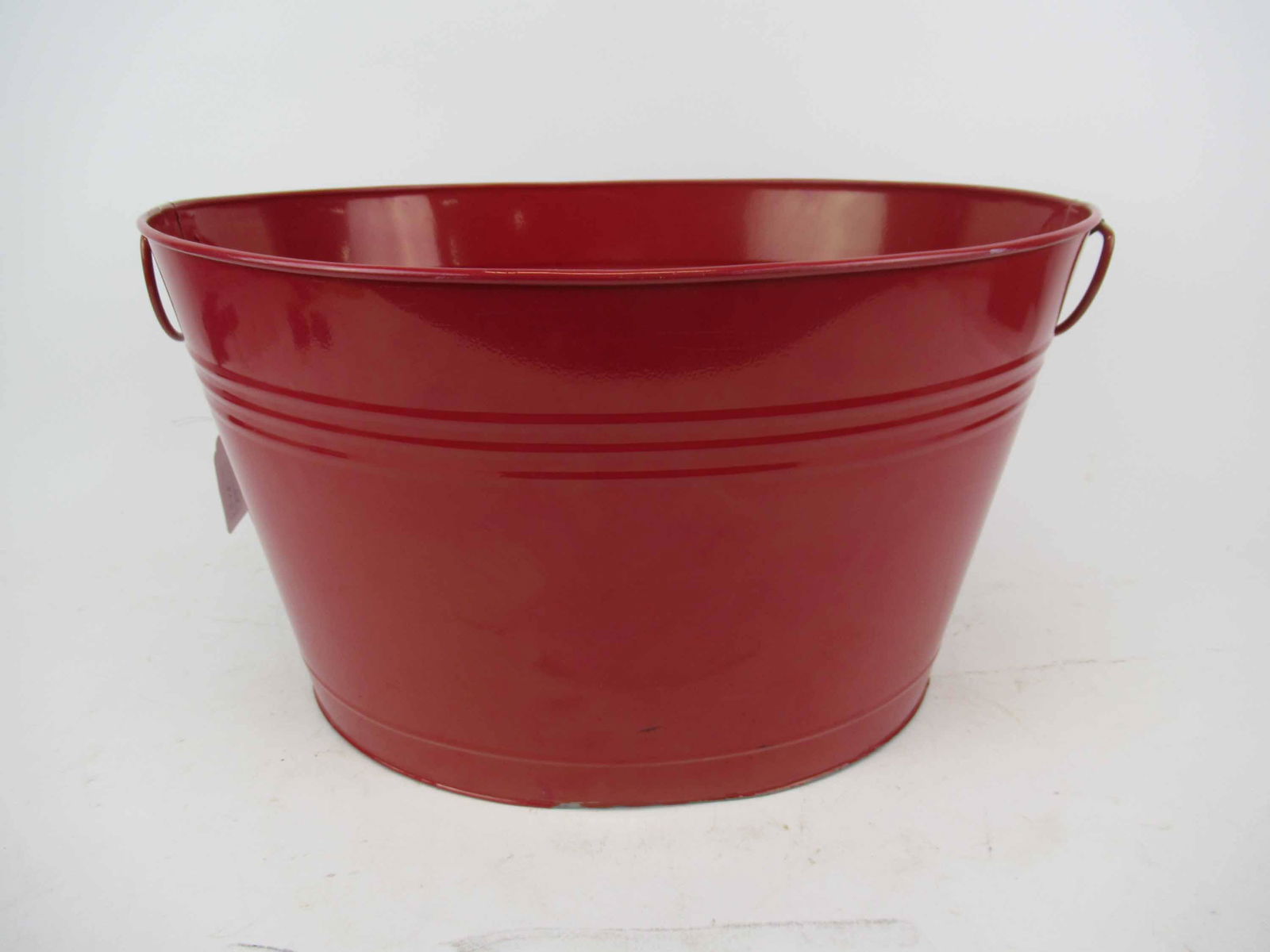 Decorative Red Painted Metal Bin (1 of 4)