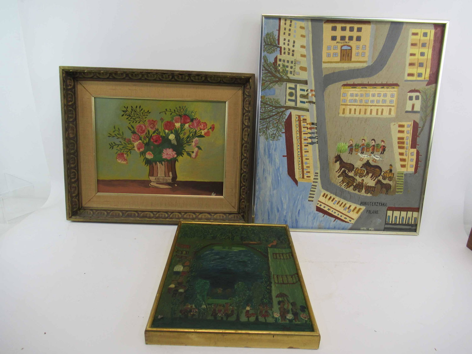 Two Folk Art Style Paintings on Board (1 of 5)
