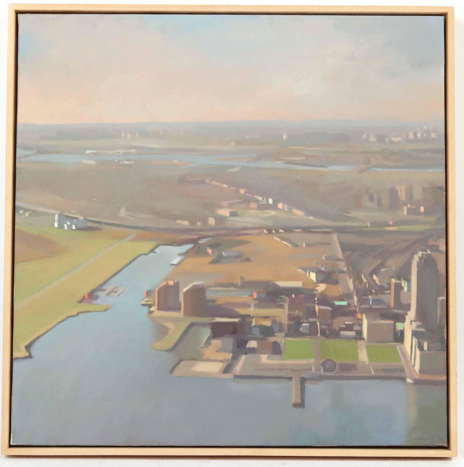 Oil on Canvas City Scape Diana Horowitz: Signed and dated l.r. D.Horowitz '96. Size:16"h x 15 3/4"w