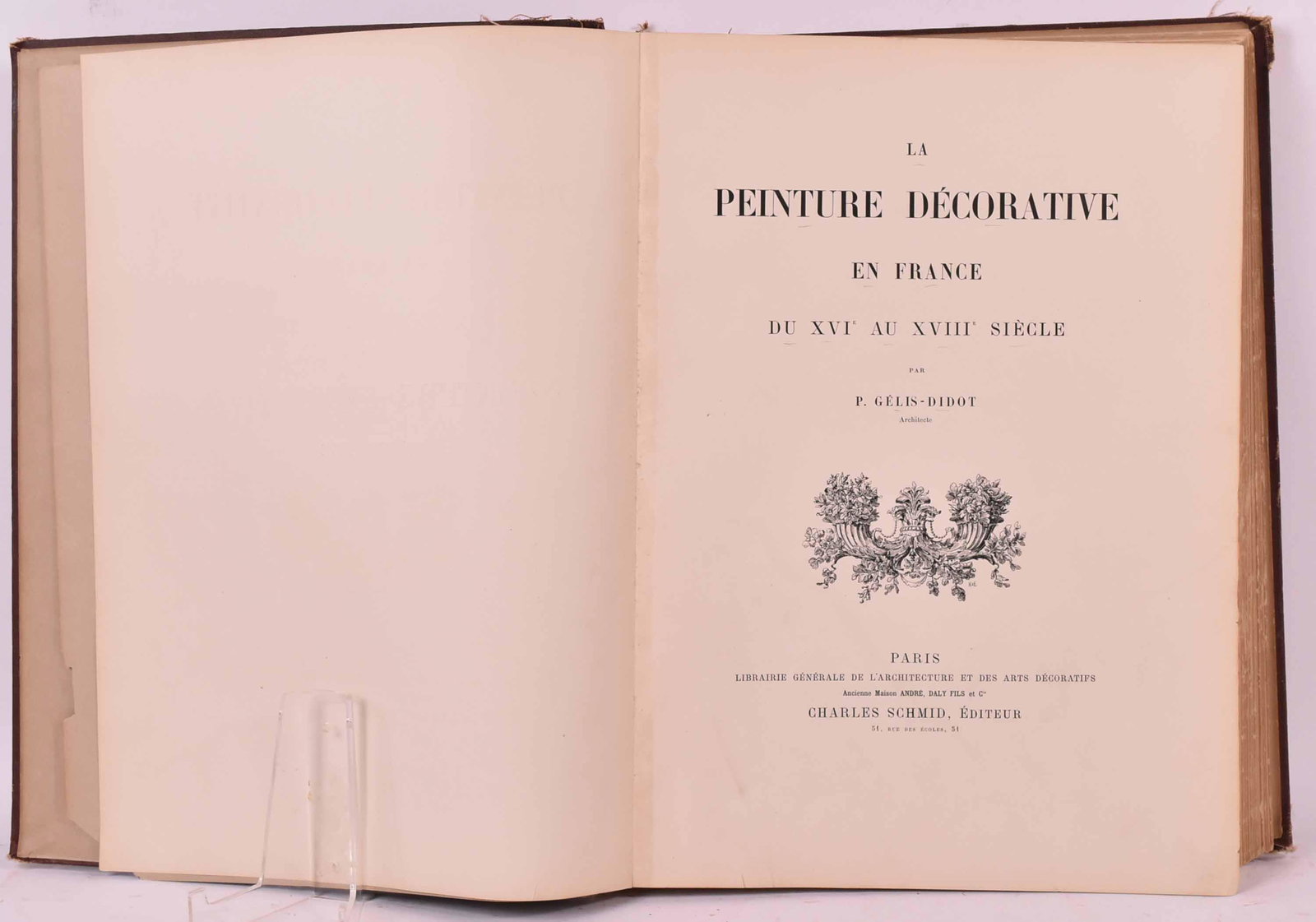 La Peinture Decorative En France, P. Gelis-Didot: Paris, edited by Charles Schmid, containing 60 sixty color plates. Plates: 17-1/2"h x 12-1/4"w