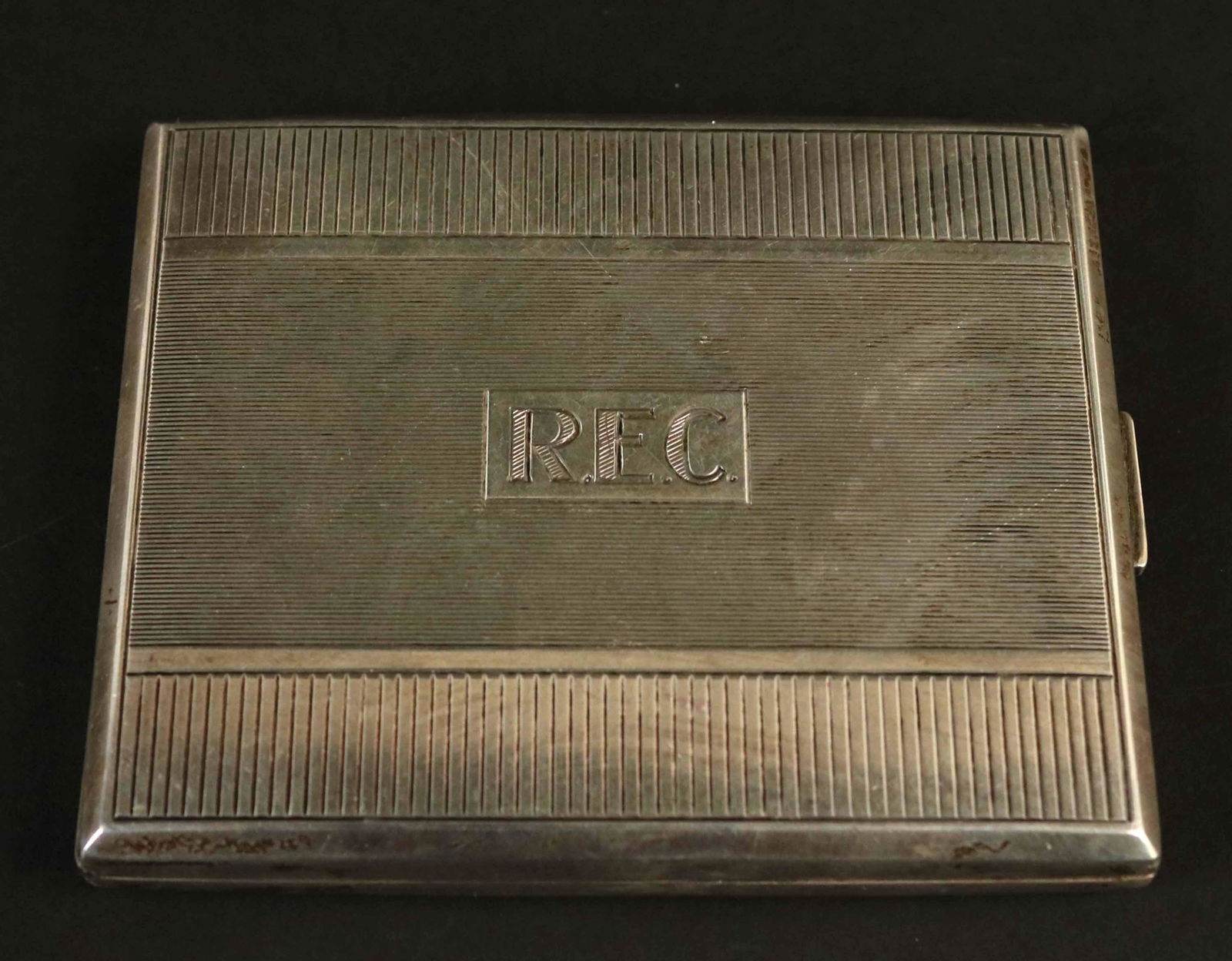 American Silver Engine Turned Cigarette Case (1 of 5)