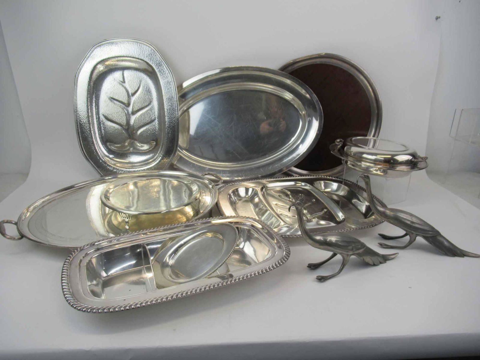 Group of Assorted Silver Plated Serving Trays (1 of 7)
