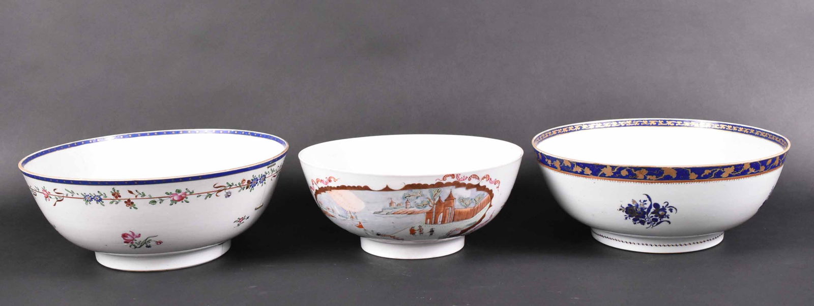 Three Chinese Export Porcelain Bowls (1 of 13)