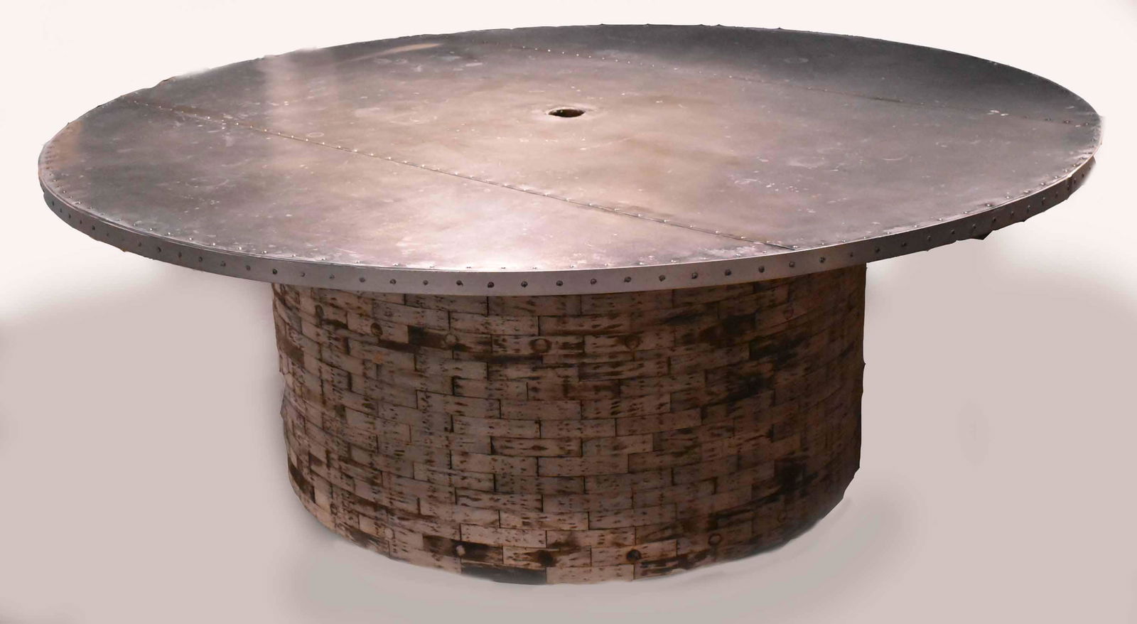 Modern Zinc Top Circular Dining Table (1 of 9)