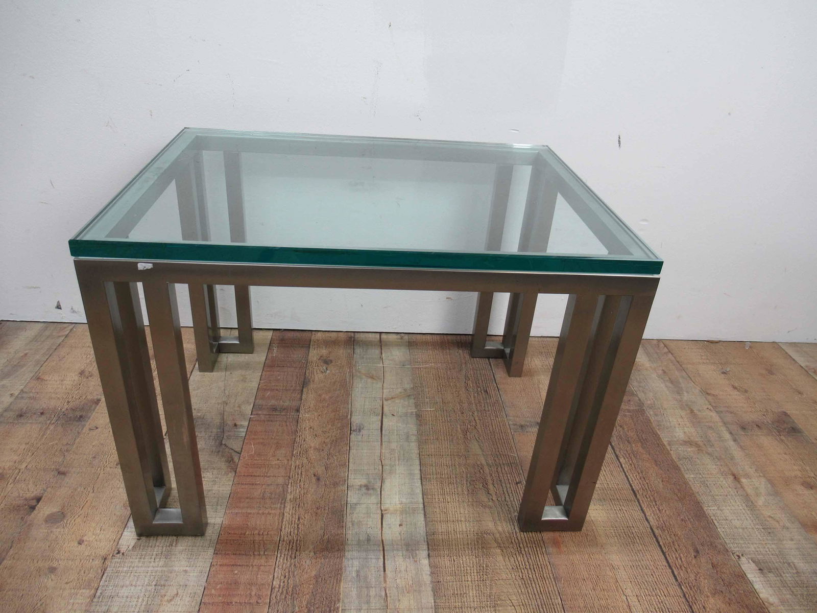 Vintage Modern Silver Glass Top Coffee Table (1 of 3)