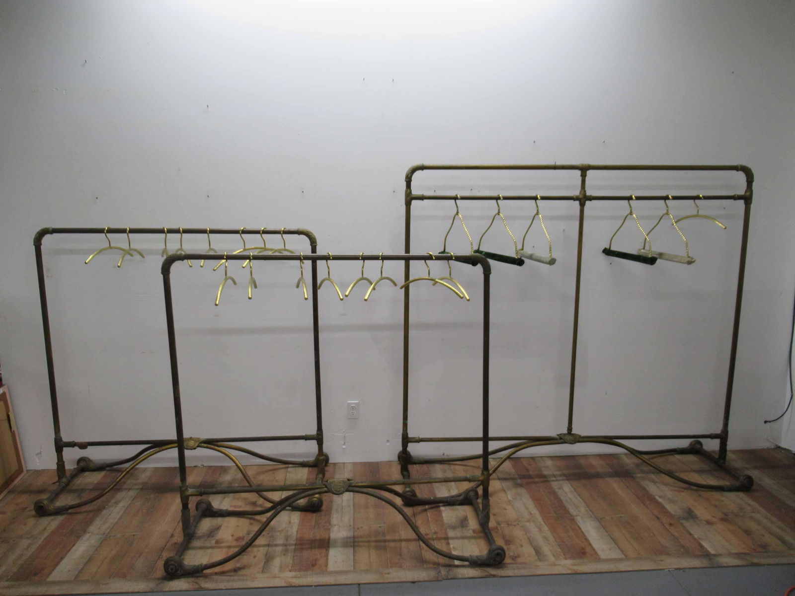 Antique Set of French Brass Hotel Garment Racks (1 of 11)