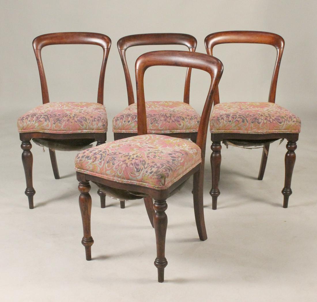 Four Victorian Mahogany Balloon Back Side Chairs (1 of 6)