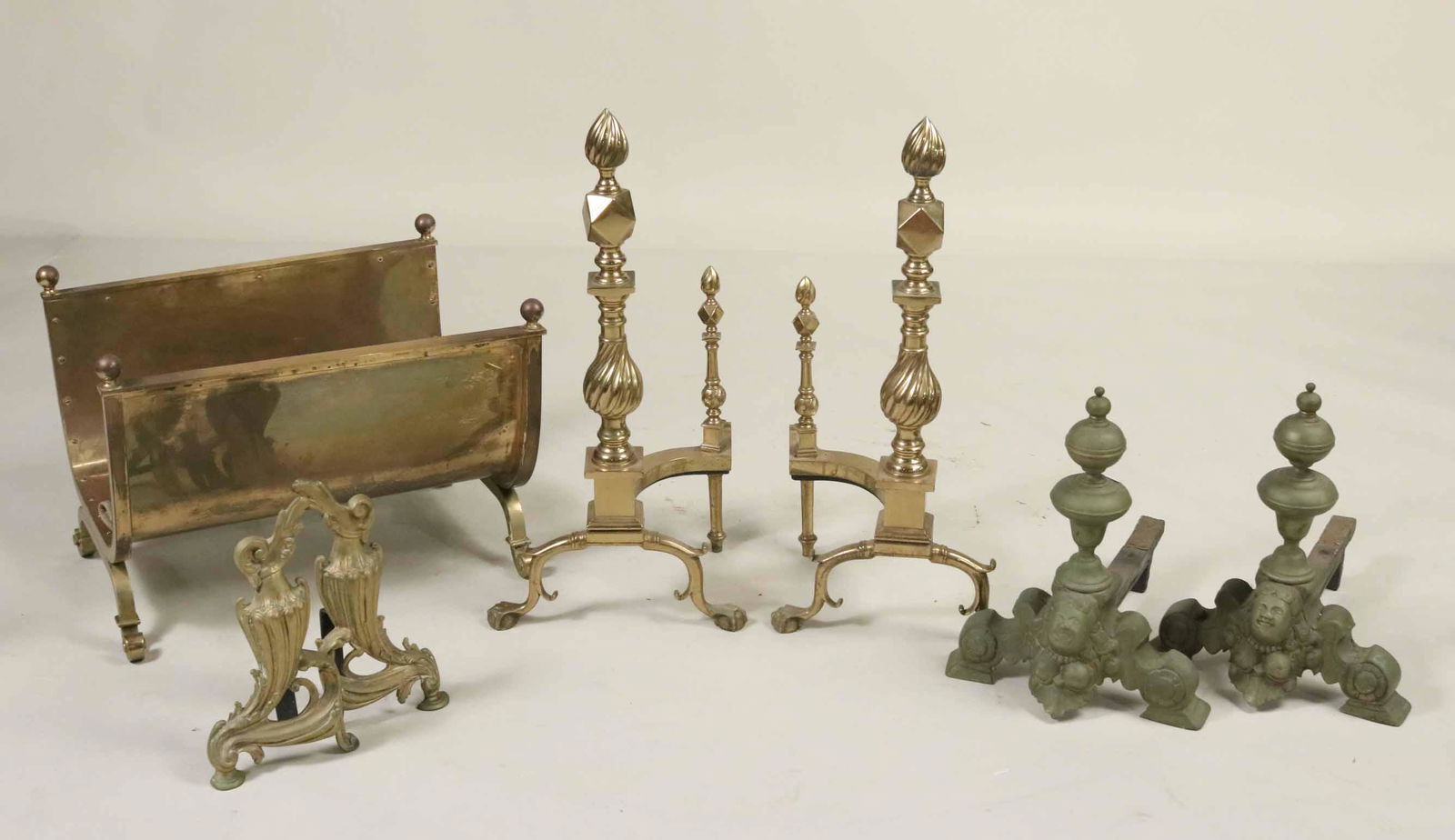Group of Brass and Metal Fireplace Accessories (1 of 6)