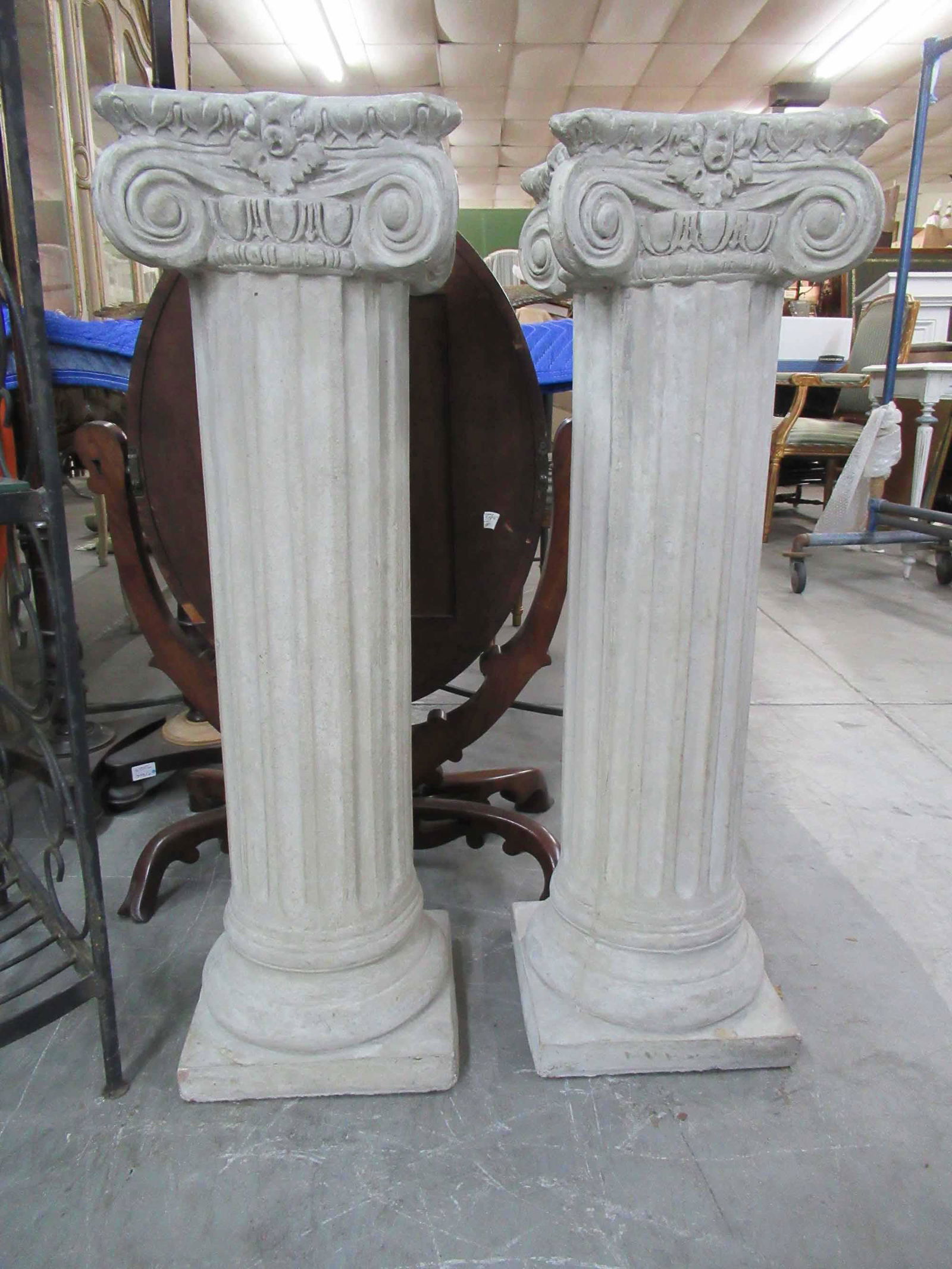 Pair of Concrete Garden Pedestals (1 of 2)