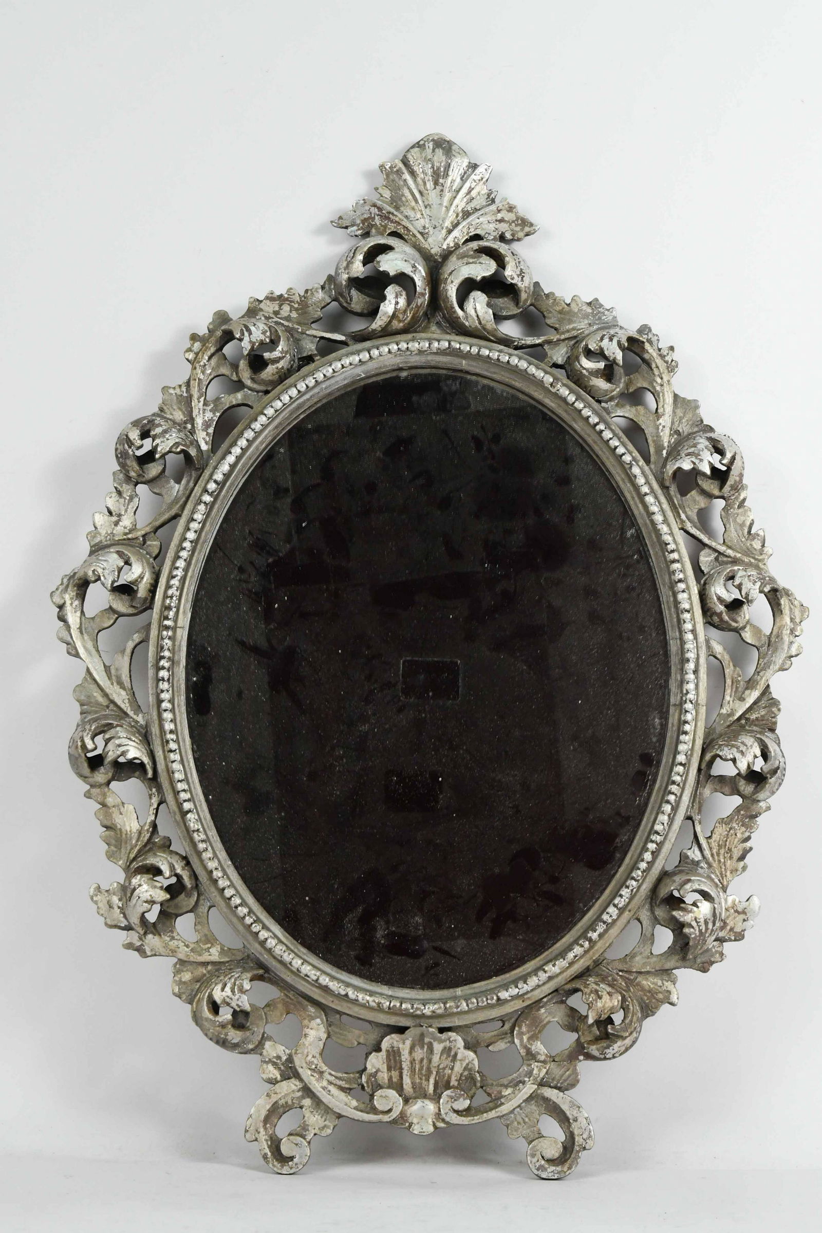 Rococo Style Silver-Gilt Carved Oval Mirror (1 of 5)