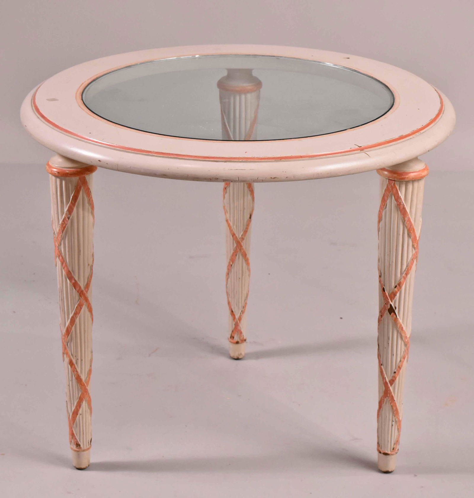 Louis XVI Style Pink and White Painted Low Table (1 of 6)