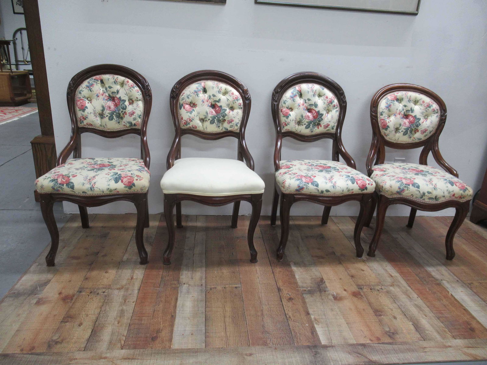 Set of Three Victorian Finger Carved Chairs (1 of 4)