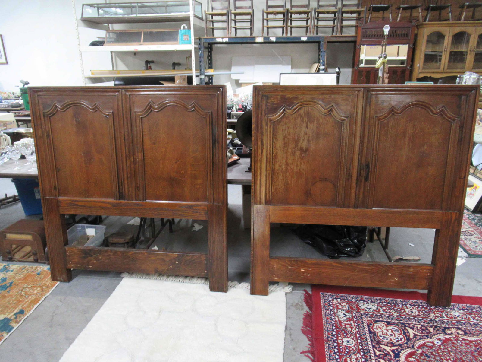 Pair of Oak Twin Size Head Boards (1 of 5)