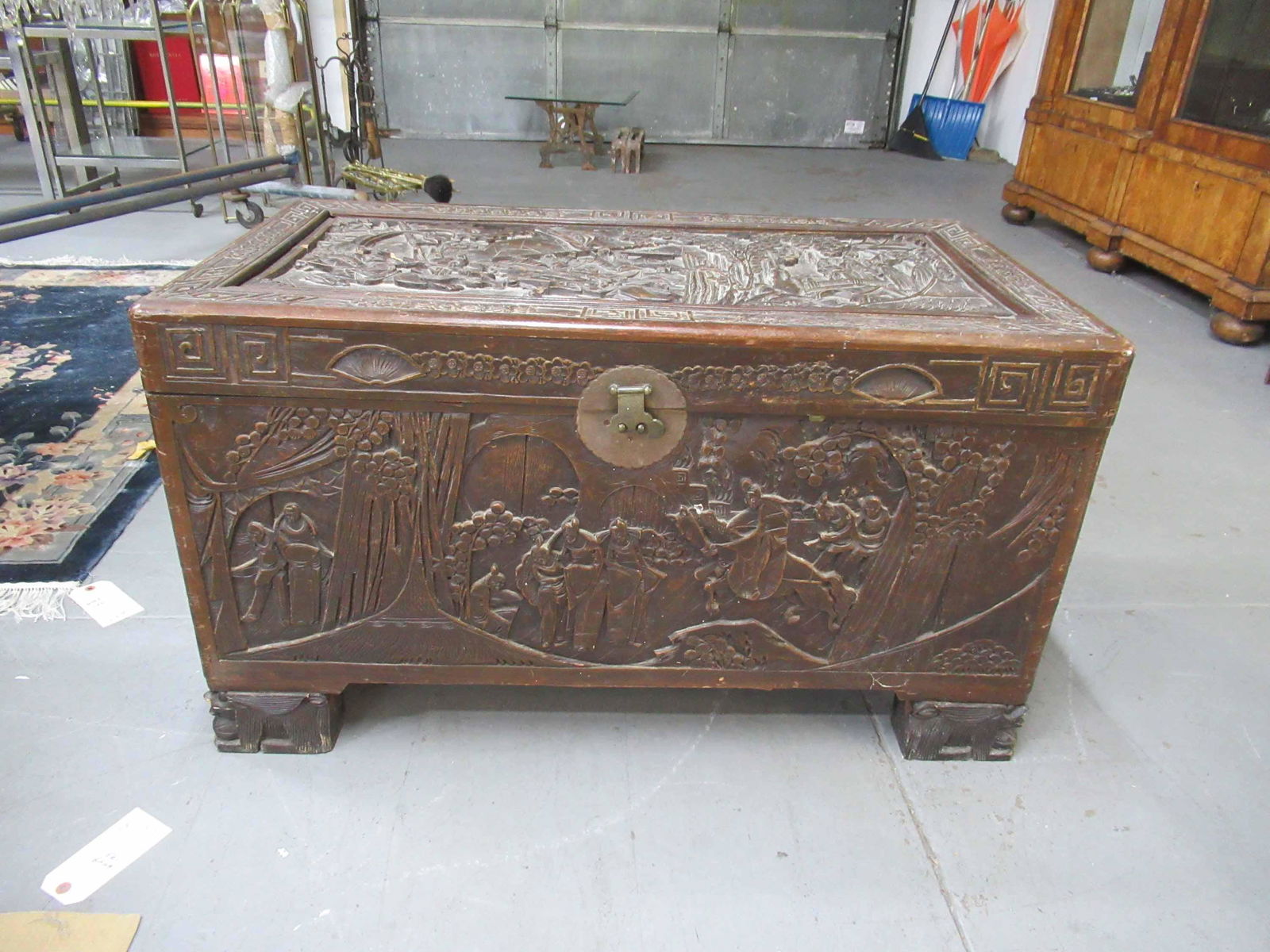 Chinese Carved Hardwood Trunk (1 of 10)