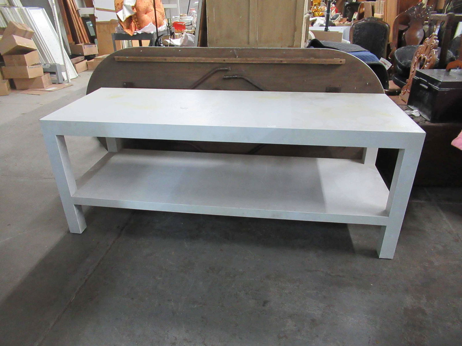 Large White Two Tier Long Table (1 of 5)