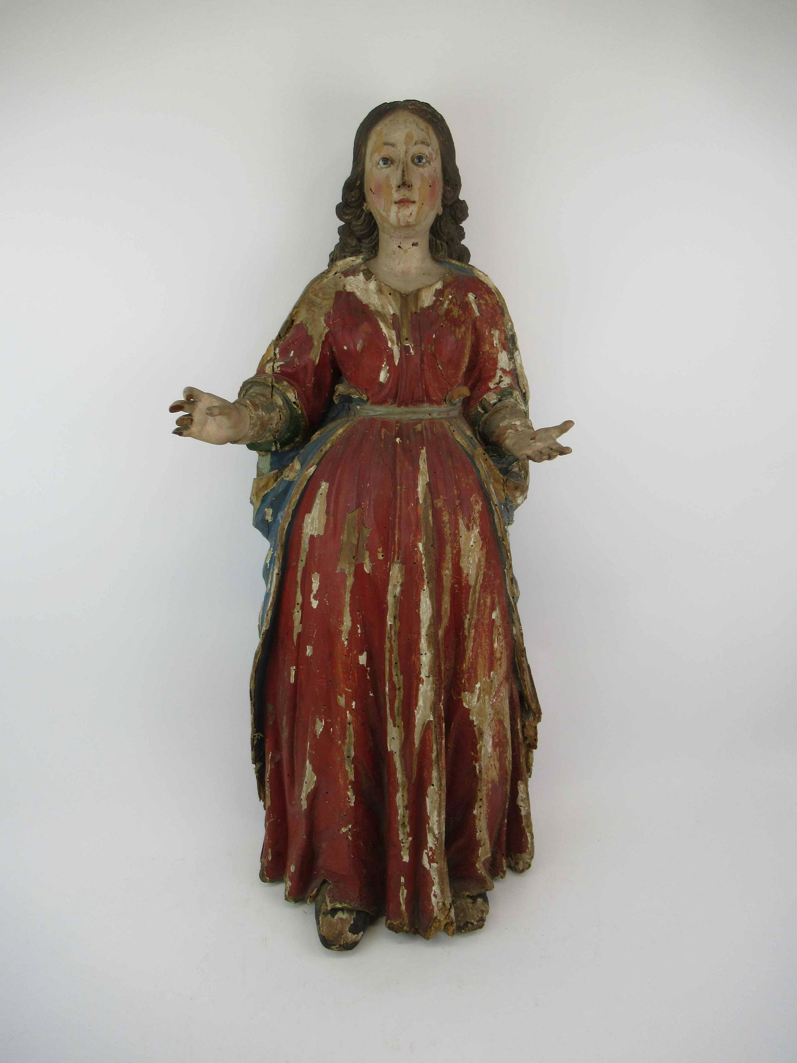 Antique Polychrome Wooden Carved Statue Madonna (1 of 17)