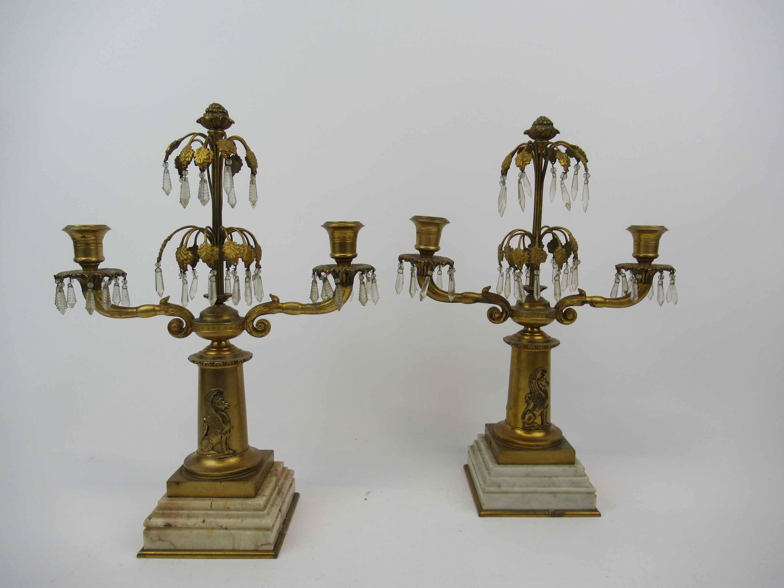 Pair of Neoclassical Style Bronze Candelabra (1 of 8)