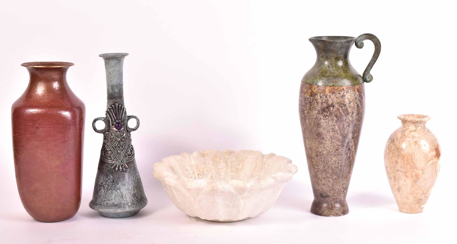 Five Metal and Stone Table Articles (1 of 6)