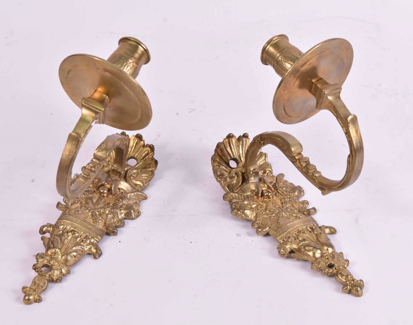 Pair of Neoclassical Style Brass Wall Sconces (1 of 5)