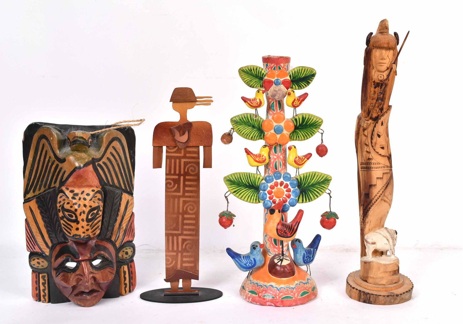 Two Signed Native American Carved Wood Figures (1 of 10)