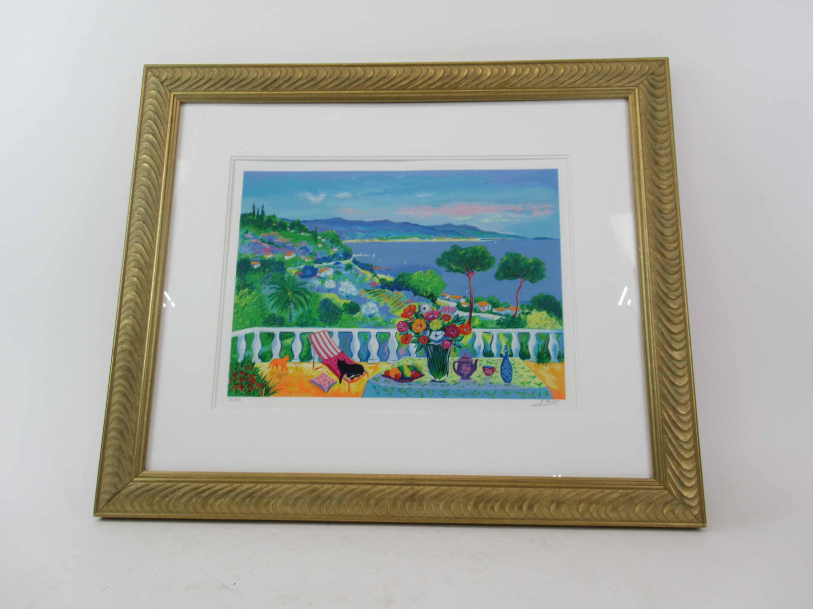 Colored Serigraph of Shore Side Landscape (1 of 4)