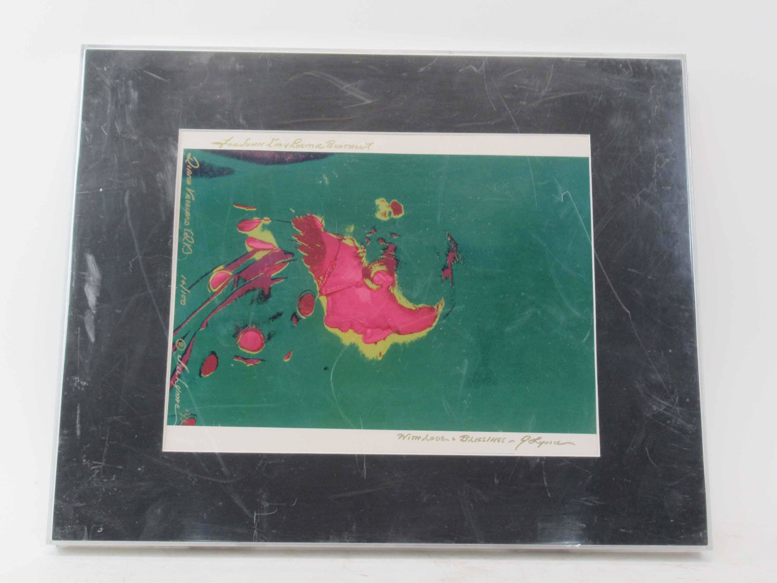 Jill Lynne Photograph of Diana Vreeland: Jill Lynne Photograph of Diana Vreeland. Signed lower right Jill Lynne '93' and lower left Diana Vreeland, bottom center 14/100. Inscription/dedication on left side and signed J Lynne. Used condition,