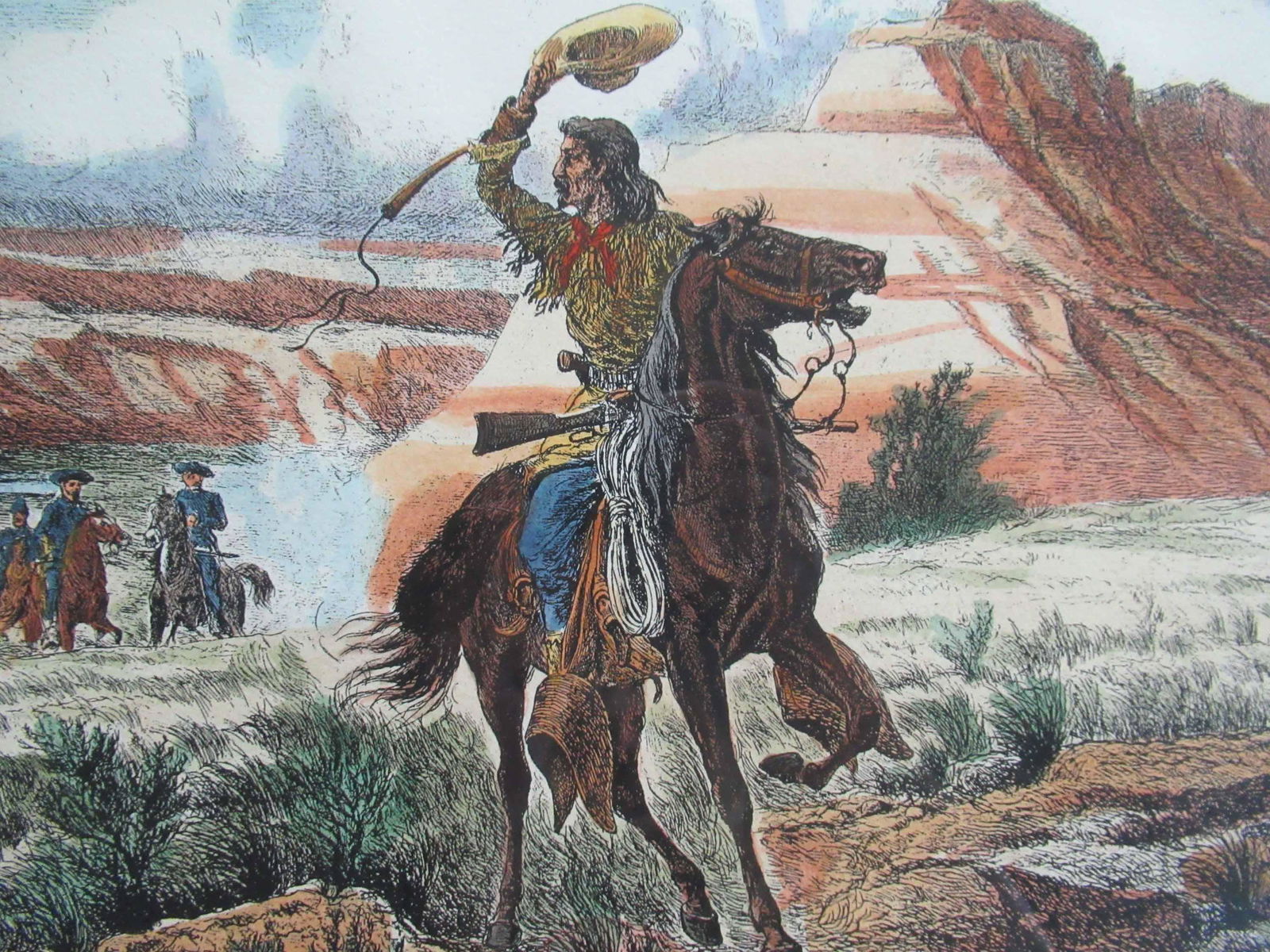 W. M. Cary Buffalo Bill Colored Etching (1 of 8)