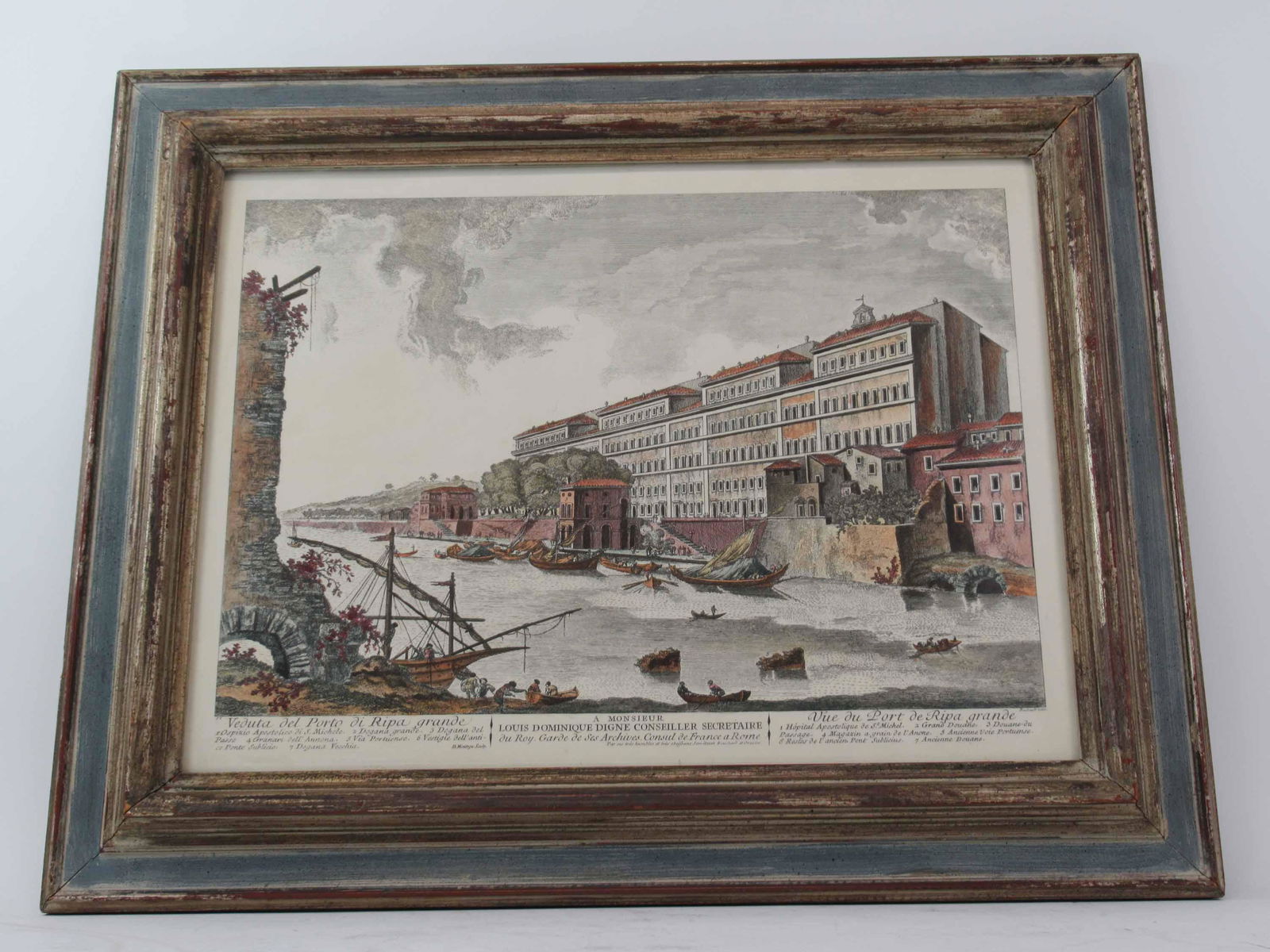 Hand Colored Engraving of Porto Di Ripa Grande (1 of 8)