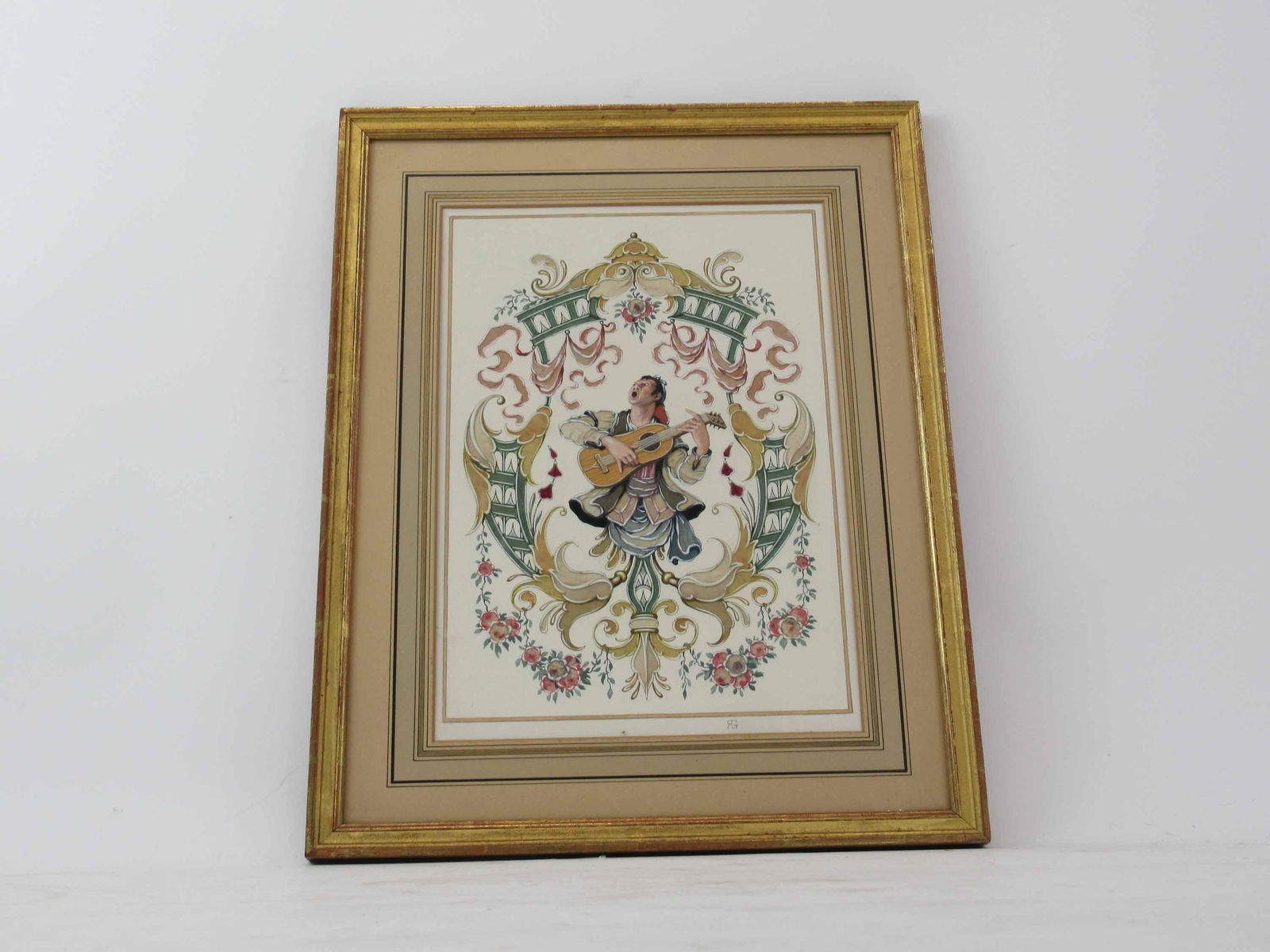 Framed Mixed Media of Renaissance Musician (1 of 8)