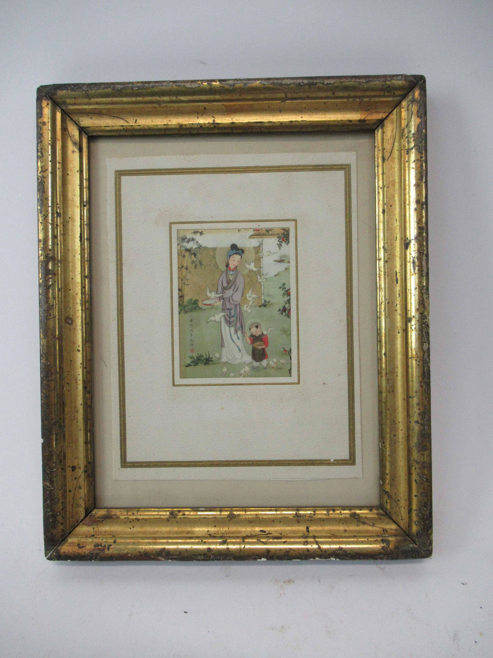 Framed Colored Print Of Giesha and Young Child (1 of 3)