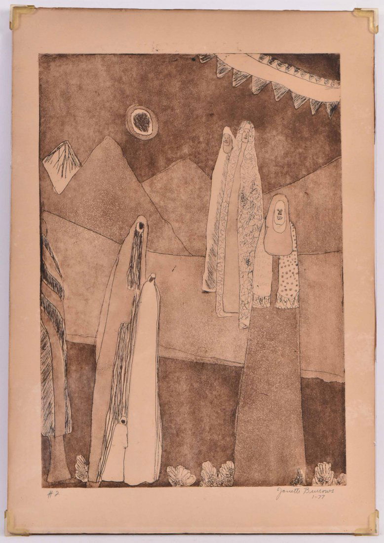 Etching of Minimalist Figures, Janette Burrows (1 of 7)