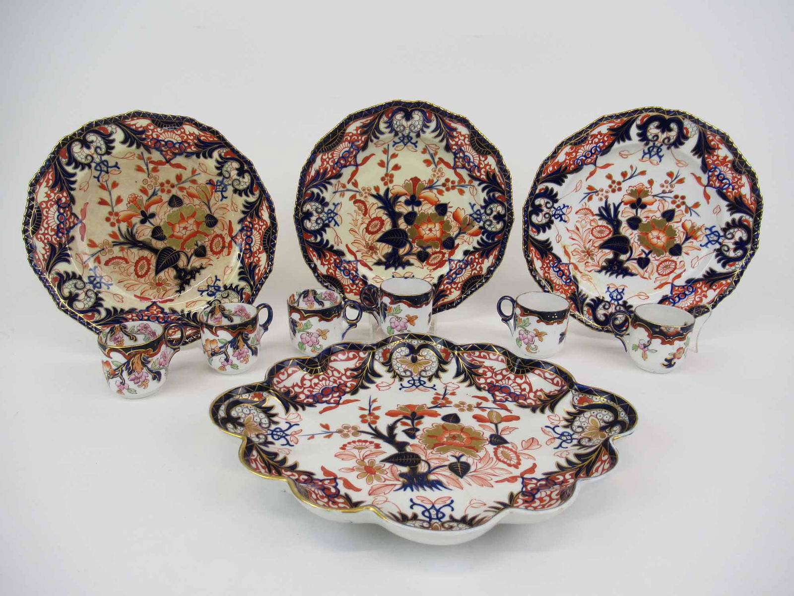 Antique Royal Crown Derby King Pattern Plates (1 of 9)