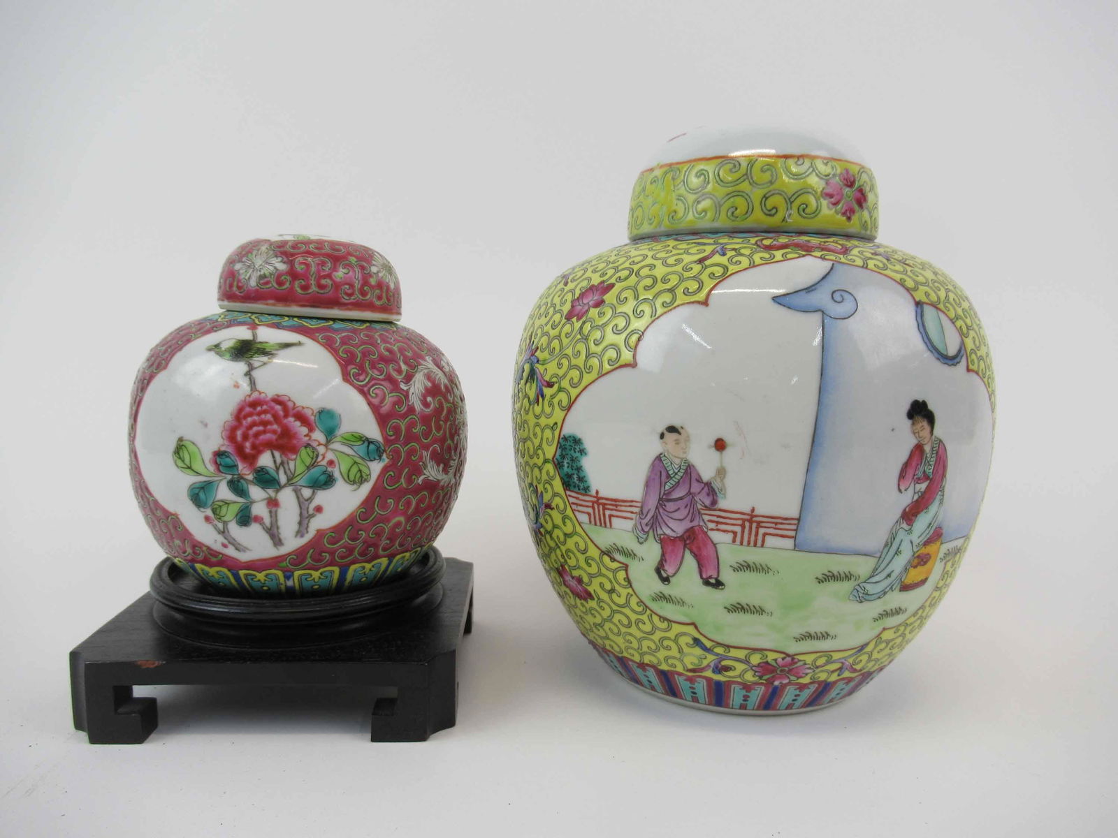 Two Asian Enamel Decorated Ginger Jars (1 of 7)