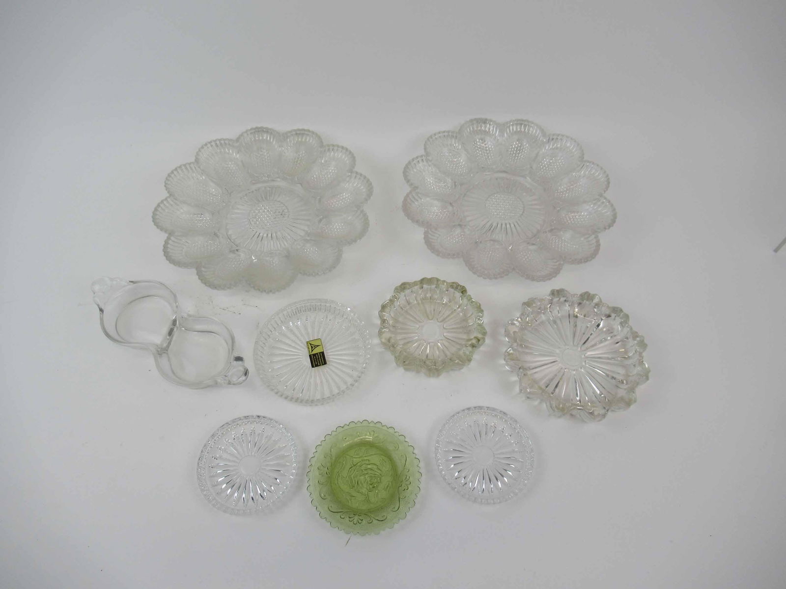 Pair of Pressed Glass Deviled Egg Plates (1 of 7)