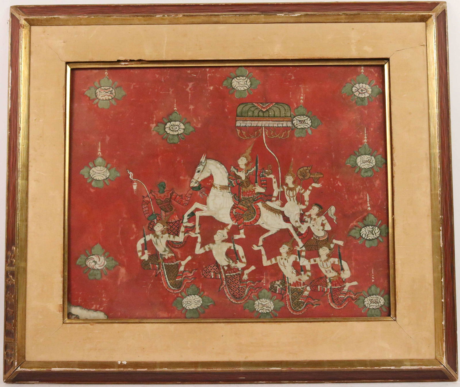 Mixed Media on Paper, Parading Thai Figures (1 of 5)