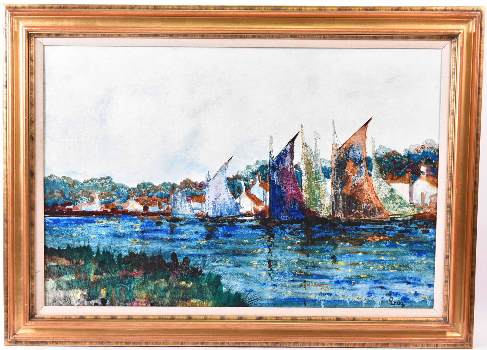 Oil on Board Beach Landscape, Donald Purdy: (American Born 1924) Signed l.r. Size: 23 1/2"h x 35 1/2"w