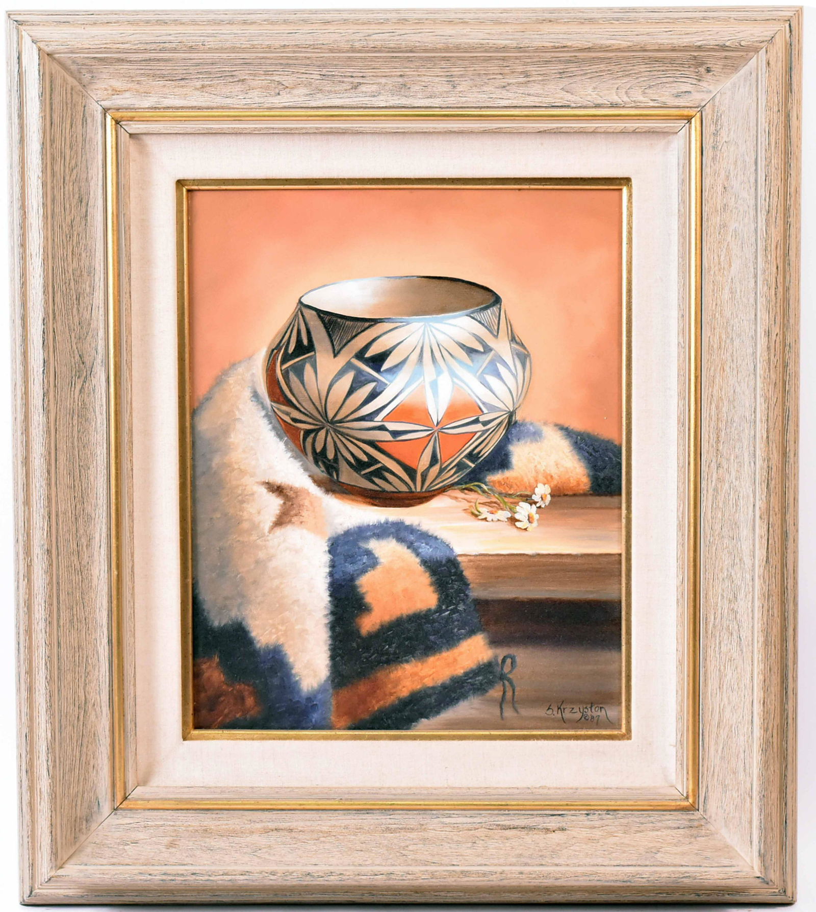 Oil on Canvas Native American Pot, Sue Krzyston (1 of 6)