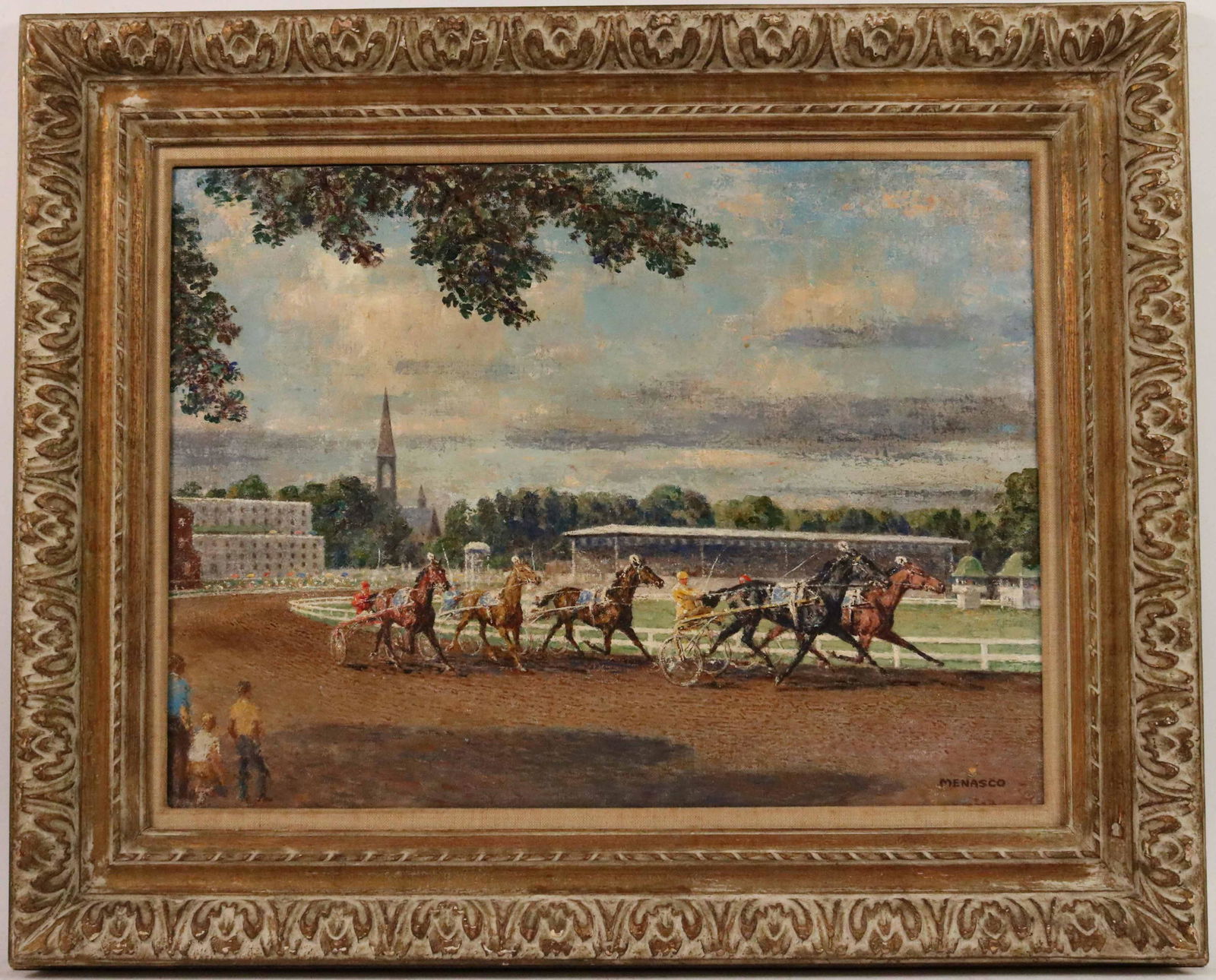 Oil on Canvas, Harness Racing, Milton Menasco (1 of 5)