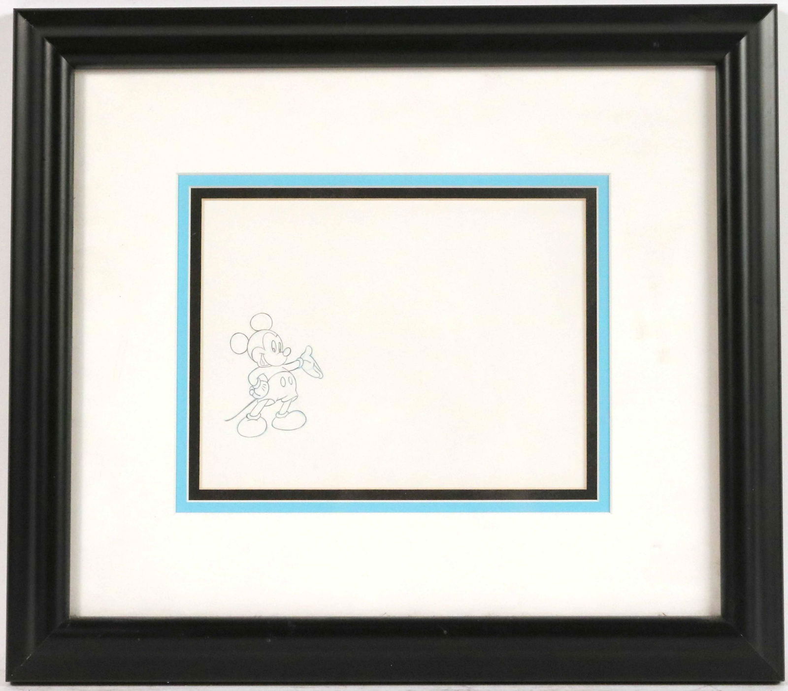 Pencil Sketch of Mickey Mouse: No signature, possible production drawing. Sight size: 6"h x 8"w