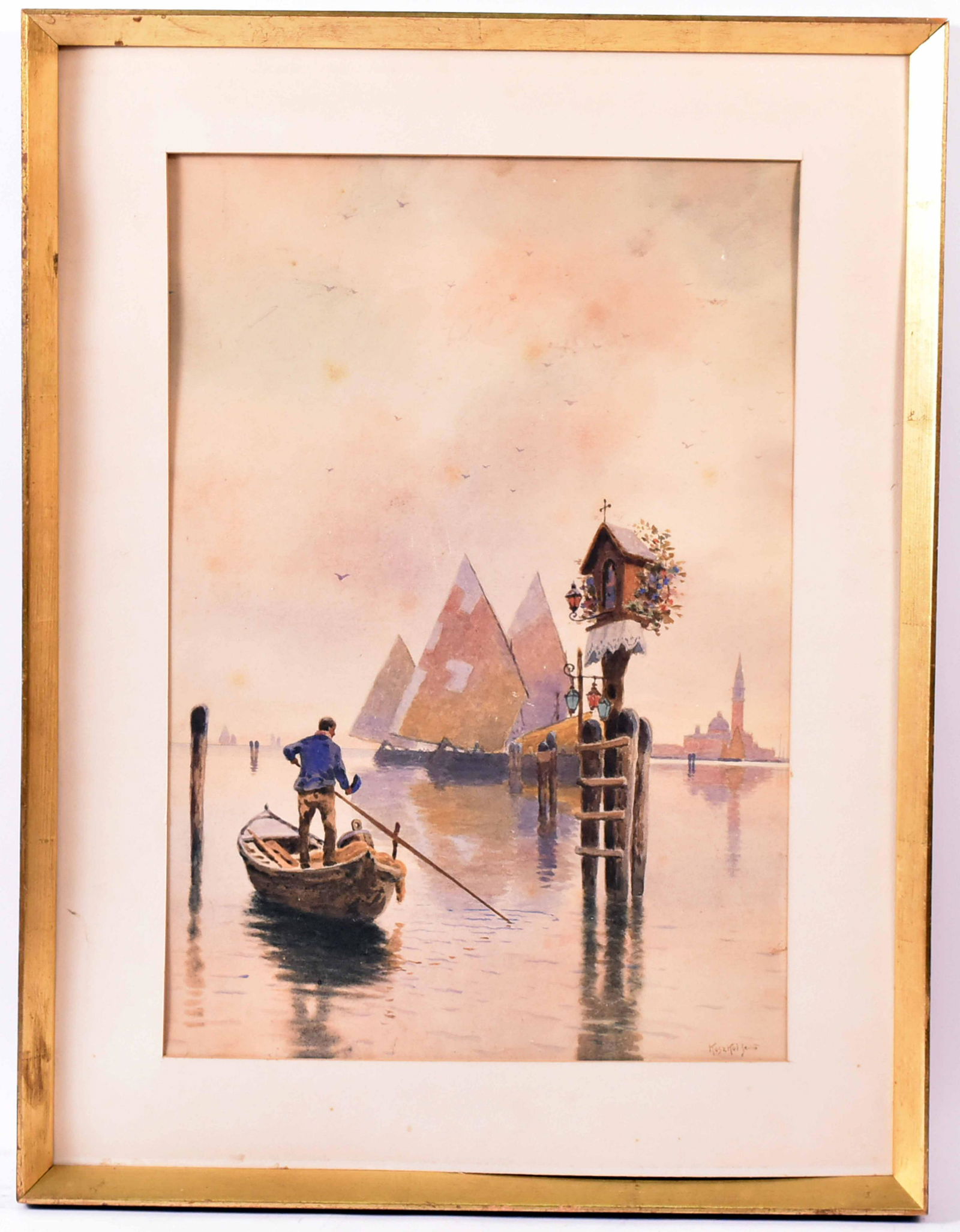Watercolor Venetian Canal, Jeno Koszkol (1 of 4)