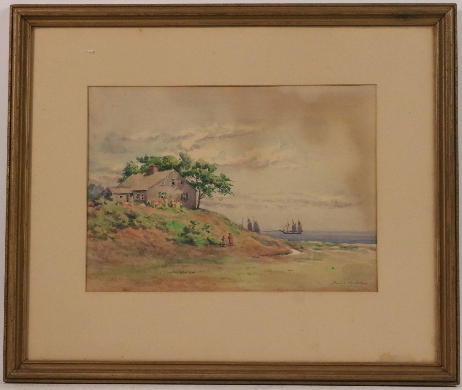 Watercolor, Cottage On Coast, Amelia M Watson (1 of 4)