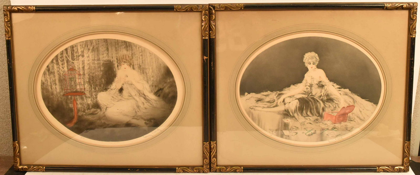 Pair of Prints, Seated Woman, Louis Icart (1 of 11)
