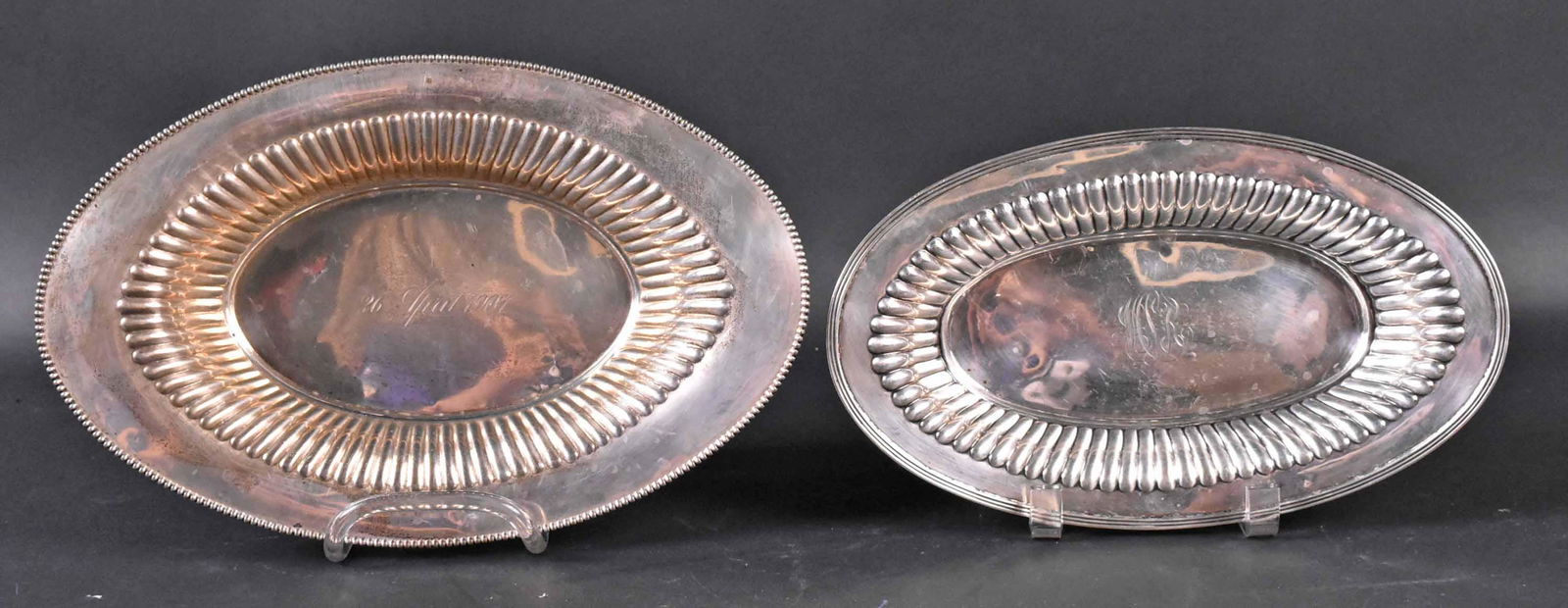 Two American Sterling Silver Oval Bread Trays (1 of 12)