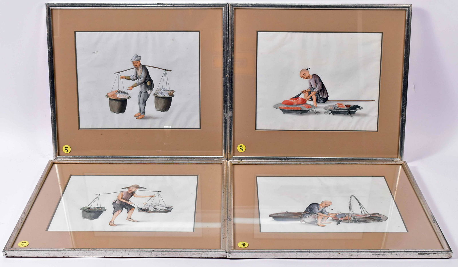 Four Chinese Watercolors Street Vendors (1 of 6)