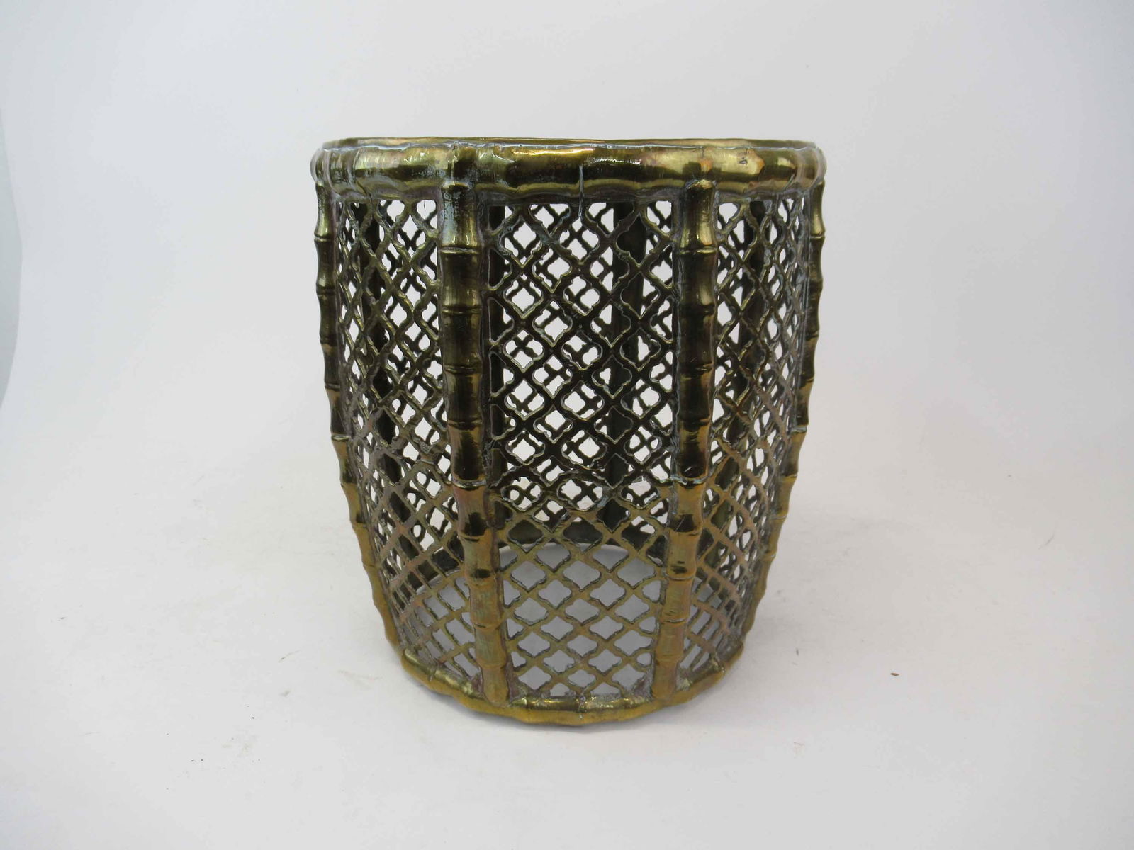 Modern Brass Rattan Bamboo Style Garden Seat (1 of 5)