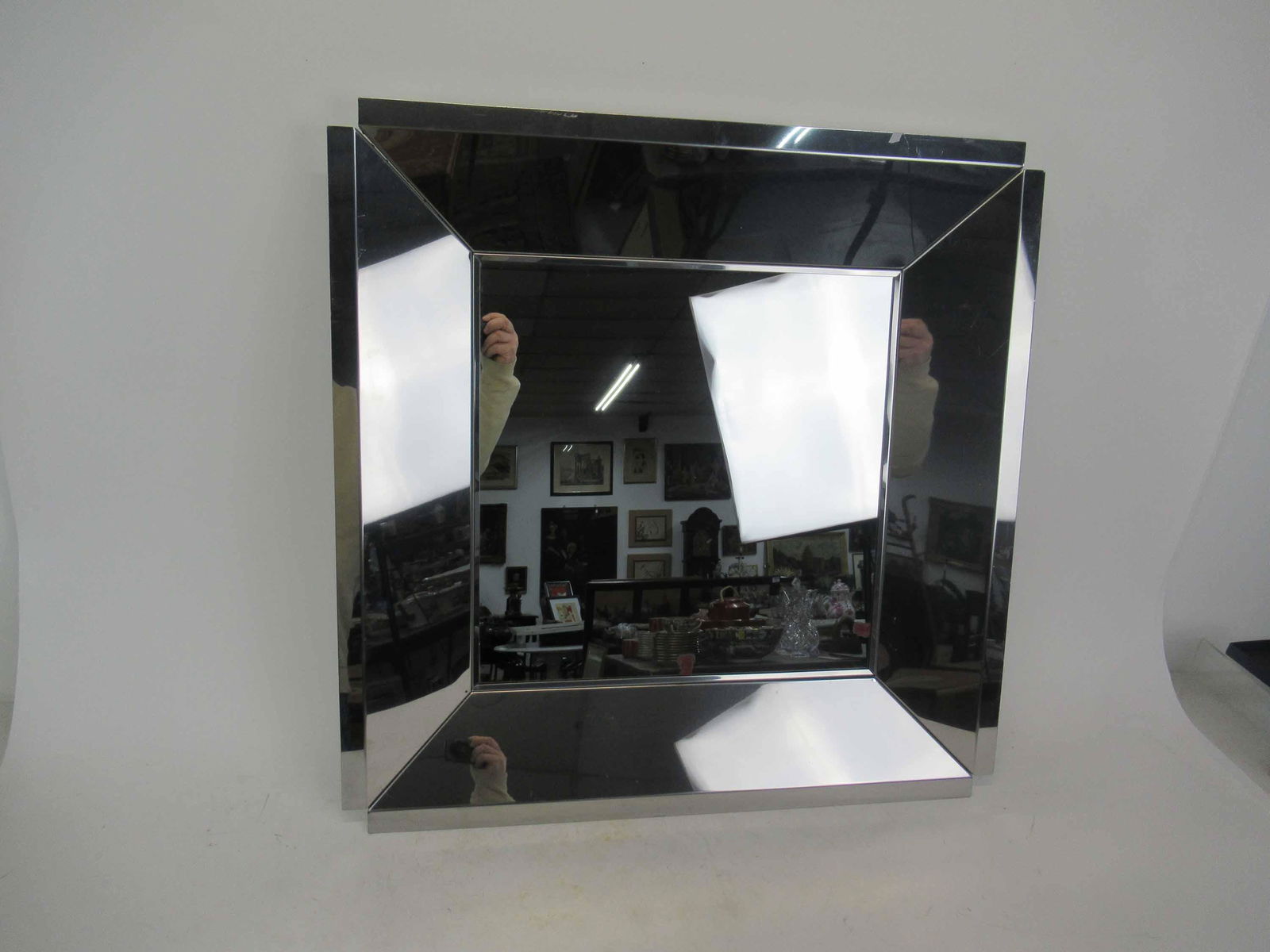 Modern Italian Design Chrome Wall Mirror (1 of 4)