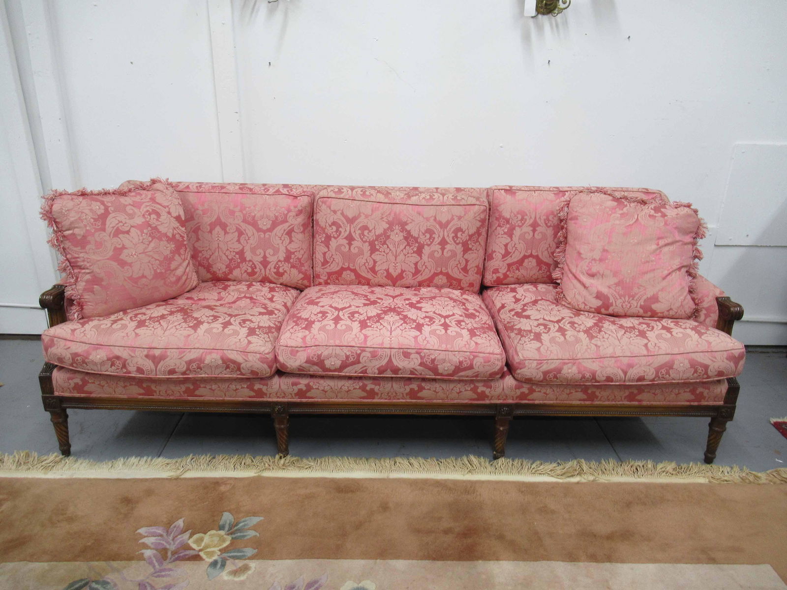 Continental Floral and Foliate Upholstered Sofa (1 of 4)