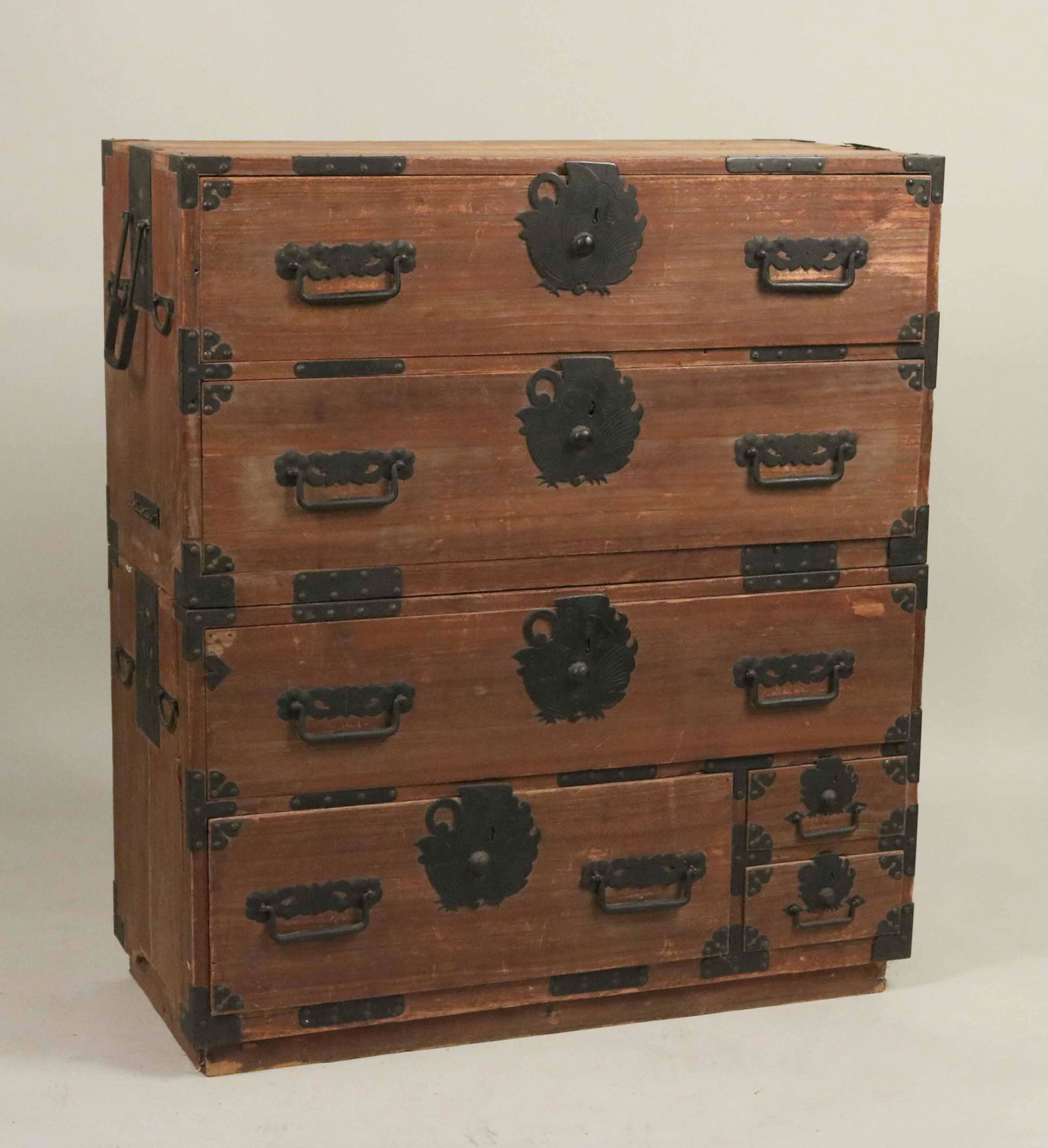 Pair of Japanese Pine Stacking Chests (1 of 6)