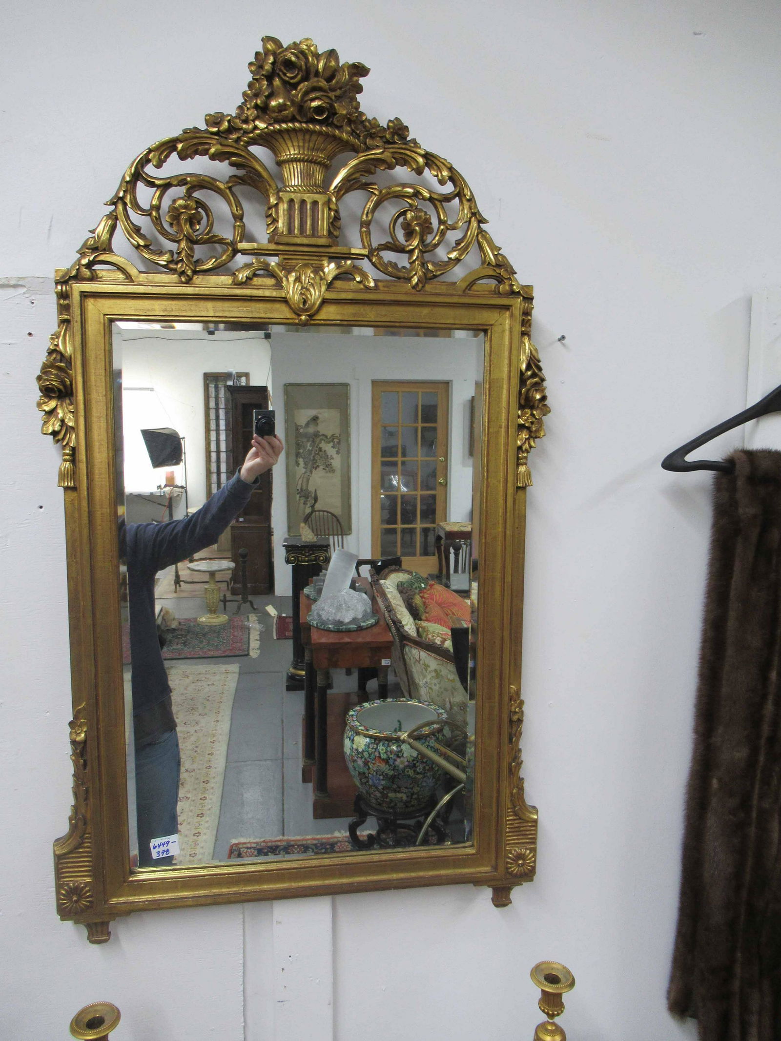 French Gilt Carved Hanging Wall Mirror (1 of 4)
